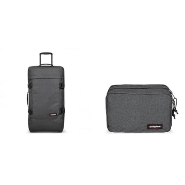 EASTPAK TRANVERZ Koffer, 172 cm, 168 L, Black Denim (Grau) & Mavis Kulturtasche, 63 cm, 59 L, Black Denim (Grau) im Sale